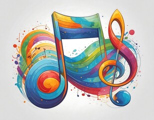 Colorful abstract music note graphic