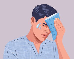 Man Wiping Sweat, Feeling Overheated