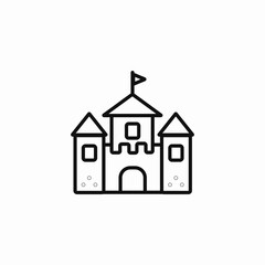 castle flag icon sign vector
