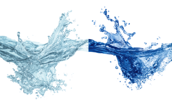 Abstract water splash, two streams of liquid