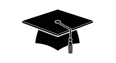 Graduation Cap Icon Black White Minimalist Design