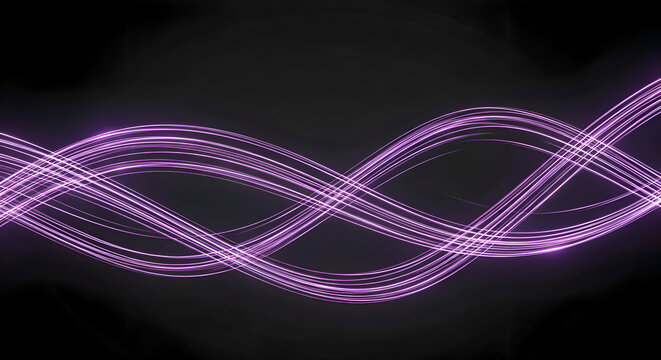 Abstract Purple Light Trails Against Black Background