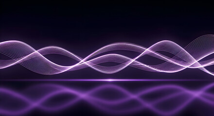 Abstract Purple Waveforms on Black Background