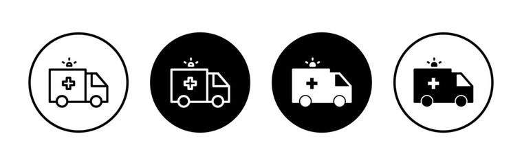 Fototapeta premium Ambulance icon symbol for apps and websites. ambulance truck sign and symbol. ambulance car