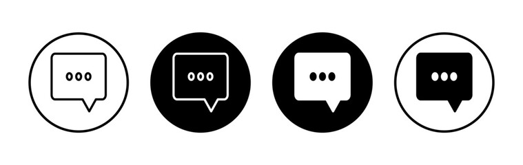Chat icon symbol for apps and websites. speech bubble sign and symbol. comment icon. message