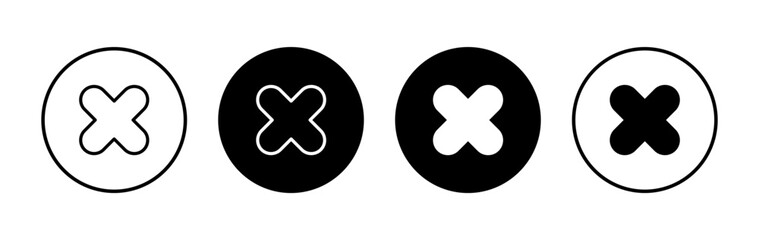 Fototapeta premium Close icon symbol for apps and websites. Delete sign and symbol. cross sign