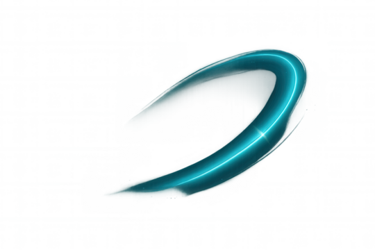 Rapid blue plasma arc swirling dynamically, generating vibrant energy motion blur against transparent backdrop, emanating electrical intensity