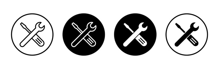Repair tools icon symbol for apps and websites. tool sign and symbol. setting icon. Wrench and screwdriver. Service
