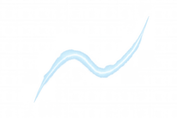 Light blue trail curving gracefully, forming smooth wave pattern on transparent backdrop with contemporary, elegant design aesthetic