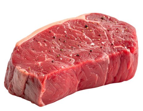 Top Round London Broil Steak Portion with Seasoning, isolated on transparent background PNG