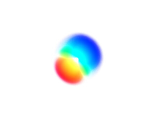 Vibrant gradient sphere with a spectrum of colors against on transparent