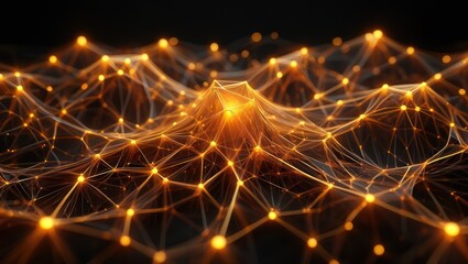 Fototapeta premium Glowing network of interconnected nodes and lines, representing data or communication