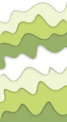 abstract layered paper cutouts in shades of green