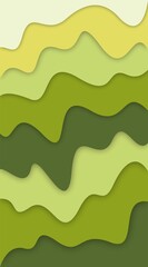 abstract layered paper cutouts in shades of green
