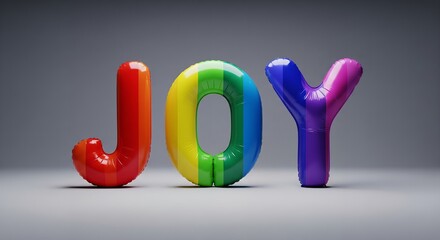 Rainbow Balloon Letters JOY, Festive Celebration, LGBT Pride, Party Decoration, Inflatable Alphabet