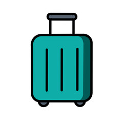 Modern Flat Design Suitcase Luggage Travel Bag Journey Holiday Illustration
