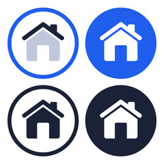 House symbols circles set