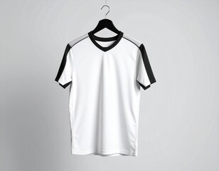 Blank White and Black V-Neck T-Shirt Mockup on Hanger