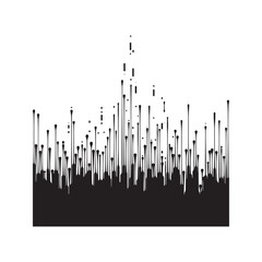 Abstract dripping paint vector background. Black and white rounded lines transition pattern.
