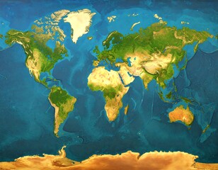 Obraz premium Global topographic map