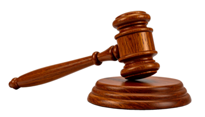 Judge's Gavel, Justice Concept Isolated on Transparent Background