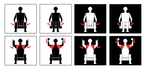 Simulator instruction man muscles legs arms