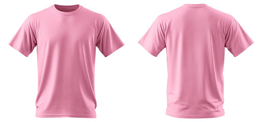 Pink short-sleeved t-shirt, front and back view