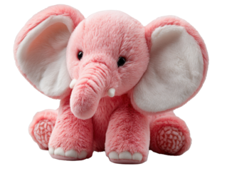 Colorful baby elephant dolls on transparent background