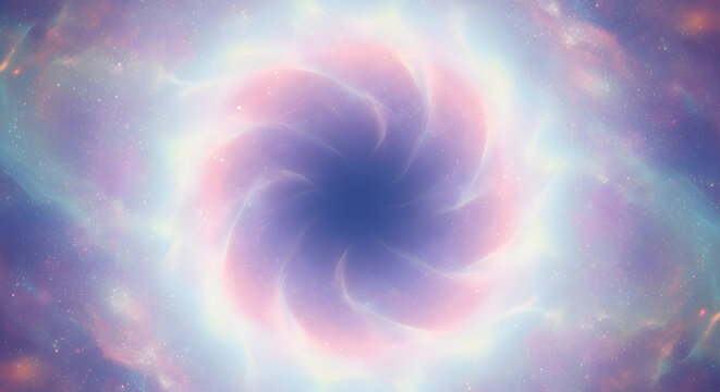 Cosmic swirl, nebula-like, pastel colors, galactic center, abstract art.