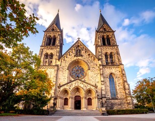 Fototapeta premium Autumnal church facade