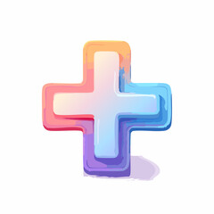 Fototapeta premium Colorful Gradient Plus Symbol A Vibrant Icon Design for Add, Positive, Healthcare, and More