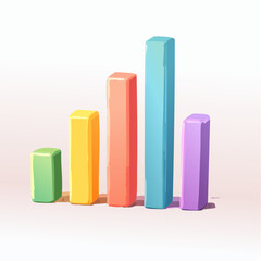 Colorful Bar Graph Illustration Showing Data and Statistics for Business, Finance, and Growth