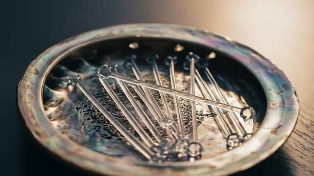 Glass Nectar Spoons on Abalone Shell Plate