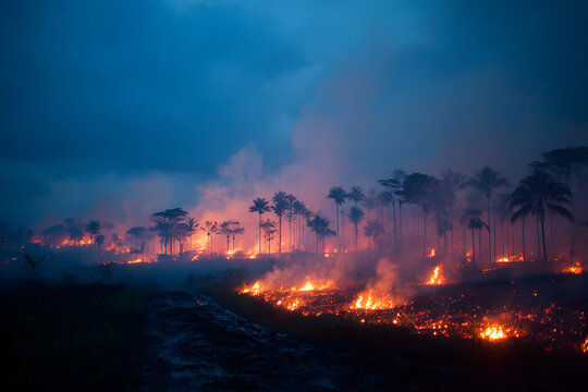 Illegal fires in the Amazon destroy forest for farmig impacting ecology and cotributing to climate chang
