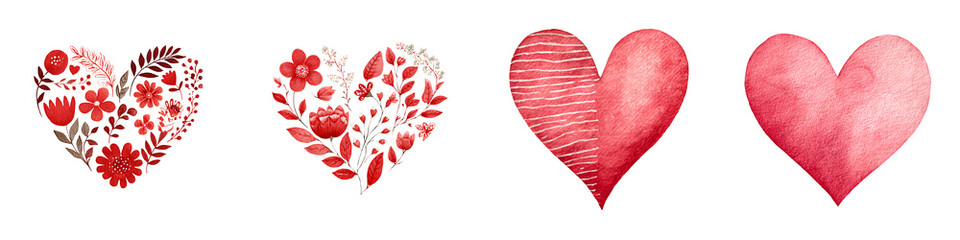 Watercolor Heart Collection for Valentine's Day and Love Themes