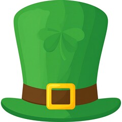 Green leprechaun hat, cartoon style