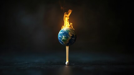 Symbolic representation of the environmental issues plaguing our fragile Earth