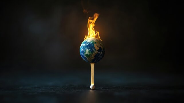 Symbolic representation of the environmental issues plaguing our fragile Earth