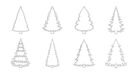 Obraz premium simple set of christmas trees