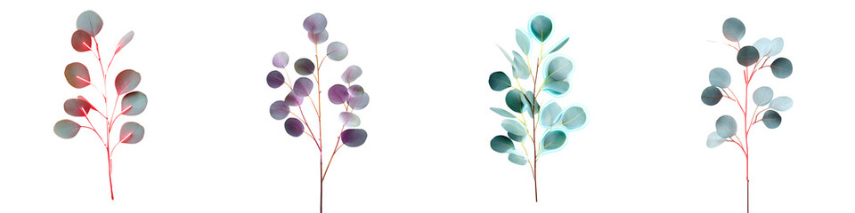 Fototapeta premium Watercolor Eucalyptus Branches: Foliage Greenery Collection