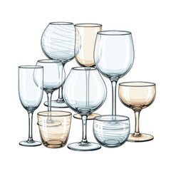 Artisanal Hand Blown Glass Cups and Goblets