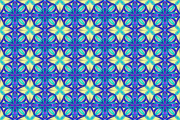 万華鏡のようなモザイク風シームレス模様 3-4