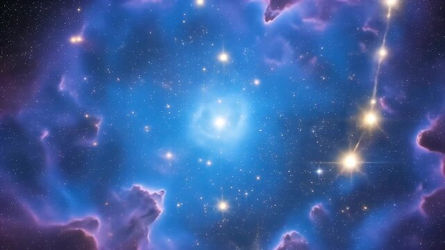 Virgo Constellation in Cosmic Nebula Space Starfield