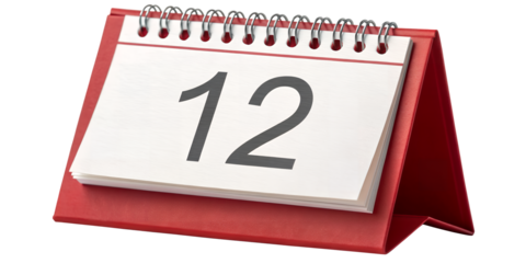 Calendar of Day 12: a calendar showcasing the number 12 on a day. a perfect symbol for planning or daily agenda