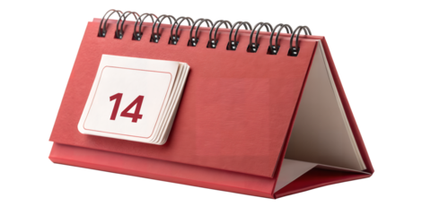 Desk Calendar's Daily Agenda: A close-up shot of a red desk calendar displays a clean and organized representation of time with a focus on a specific day's date.
