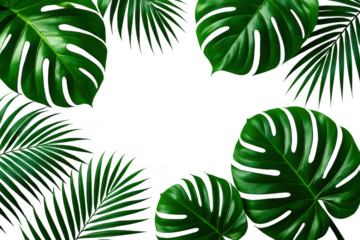 Close up of a leafy green plant with a white background. 3d isolated illustration on transparent background