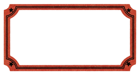 Empty reddish-brown rectangular frame with decorative, star-shaped corners