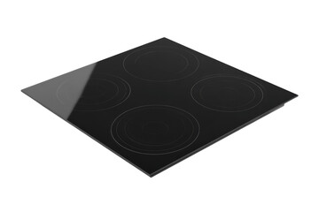 A black stove top with four burners