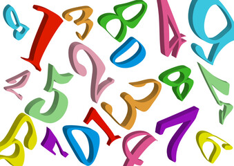 歪んだ数字の背景イラスト
