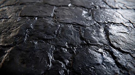 Close Up of Dark Stone Texture with Rough Surface Rock Material Background Natural and Weathered Element in Abstract Pattern Tile